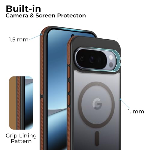 Image of A rtistque Compatible with MagSafe Frosted Ultra Matte Back Cover Case for Google Pixel 10 Pro 5G | Smooth Grip Sides | Stylish Design | Raised Camera Edges | Pixel 10 Pro Back Cover - Brown