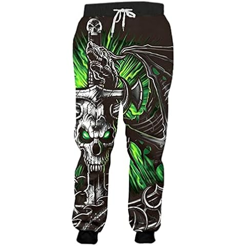 PERSIMONE Skull 3D Printed Jogger Sweatpants Cover