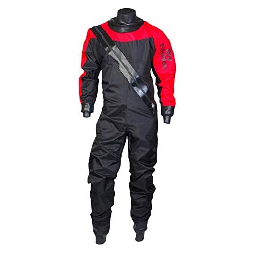 Dry Fashion Unisex Trockenanzug Sailing Standard Nylon, Farbe:schwarz/rot, Größe:M