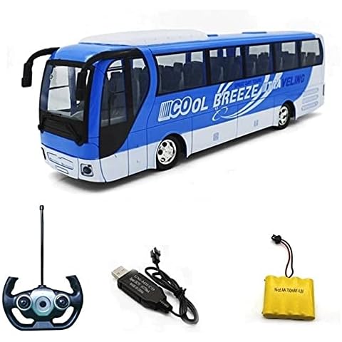 Moerc 2.4 GHz Radio Control Truck Bus 1/14 Scale RC Car Off-Road Remote Control Simulated Sounds Toys LED Lights Rechargeable Electronic Truck for Boy Girl Gift 3+ Cover