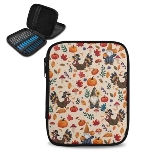 Wiryuouvt Turkey Knitting Needle Organizer Pumpkin Crochet Hook Case Without Hooks and Accessories for Various Crochet Needles Portable Conveneint Easy to Carry for Travel