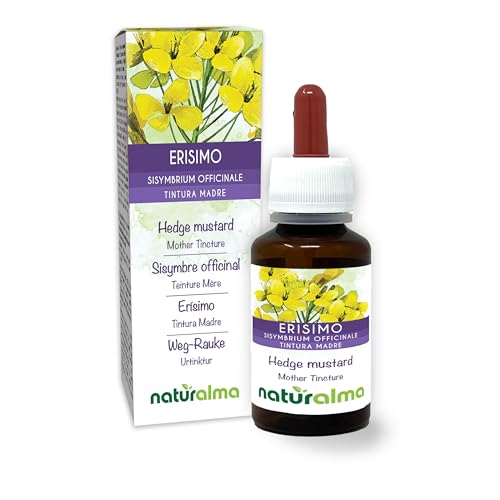 Erísimo o Hierba de los cantores (Sisymbrium officinale) sumidades floridas Tintura Madre sin alcohol Naturalma - Extracto líquido gotas 60 ml - Complemento alimenticio - Vegano