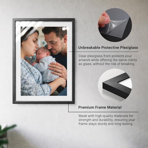 Image of HOTHOUSE Wooden Photo Frame for Wall Decor | Aesthetic Frame for Living Room & Office | Certificate Frame A4 Size | Photo Frame for Home Decoration Set of 4 (BLACK, Pack of 4)