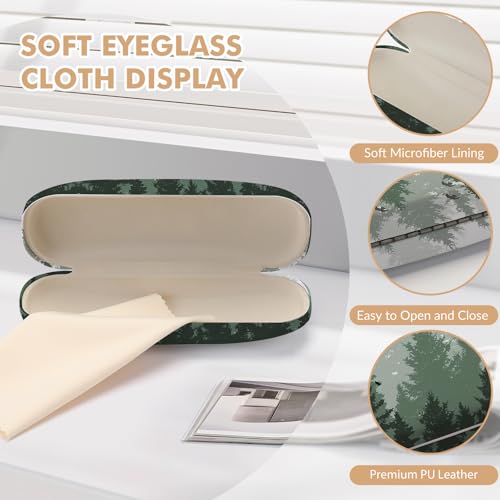 Image of Glasses Case Hard Shell,Portable Protective Eyeglasses Case, Eyeglass Holder Box with Cleaning Cloth,for Women Men