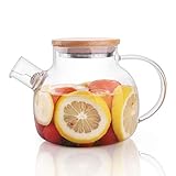 CnGlass Glass Teapot Stovetop Safe,20.3 oz Clear Tea pot...