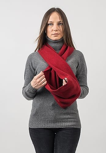 Dalle Piane Cashmere - Wraparound infinity scarf in 100% regenerated cashmere - Woman/Man, Color: Red, One size2