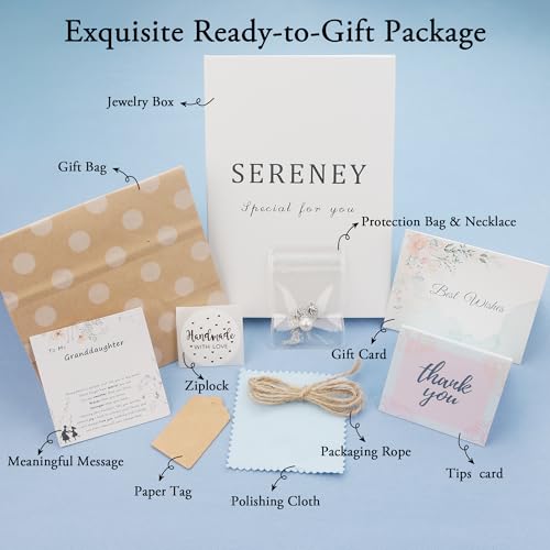 Sereney Sterling Silver Freshwater Pearl Necklace for Granddaughter Necklace Gifts for Teenage Girls as Granddaughter Gifts from Grandma, Daughter Necklace from Dad Father2