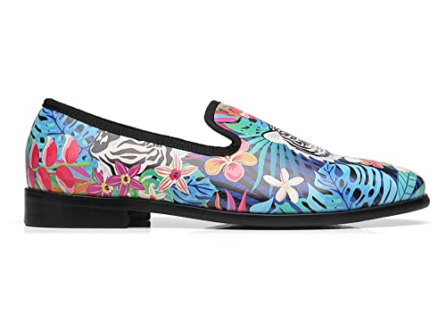 Men Loafers Smoking Colorful Tiger Head Prom Homecoming Wedding Party Shoes2