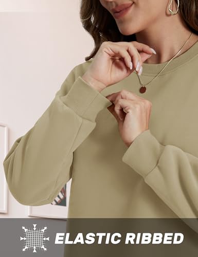 Image of TACVASEN Women's Crewneck Sweatshirt Fleece Lined Sherpa Pullover Winter Shirt Warm Sweaters Long Sleeve Tops