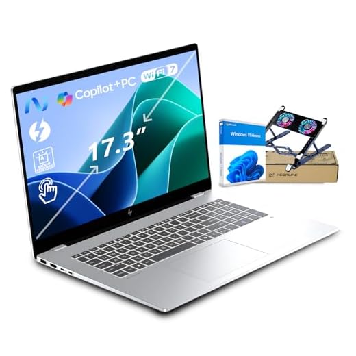 HP OmniBook 7 AI Laptop 17.3" Touchscreen, Core Ultra 7, 32GBRAM, 2TB SSD, Intel Arc Graphics, AI PC with 47 Tops NPU, Thunderbolt 4, Wi-Fi 7, Long-Lasting Battery, Win11 Home, Bundle with PCO Cooler