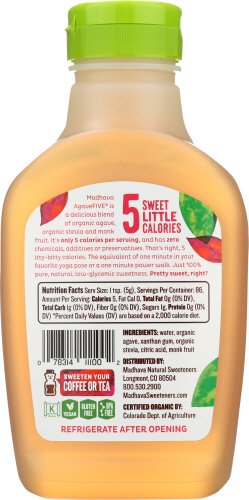 MADHAVA Organic AgaveFIVE, 16 oz. Bottle (Pack of 1)