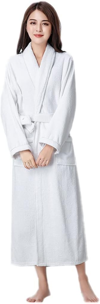 バスローブ レディース タオル地 バスローブ 速乾 ナイトガウン メンズ パジャマ レディース 冬 綿100 つなぎ パジャマ 男性用テリー織り バスローブフルレングス高級コットンタオルローブ ショールカラーとサイドポケット ベルト プレミアムハウスコートパジャマユニ