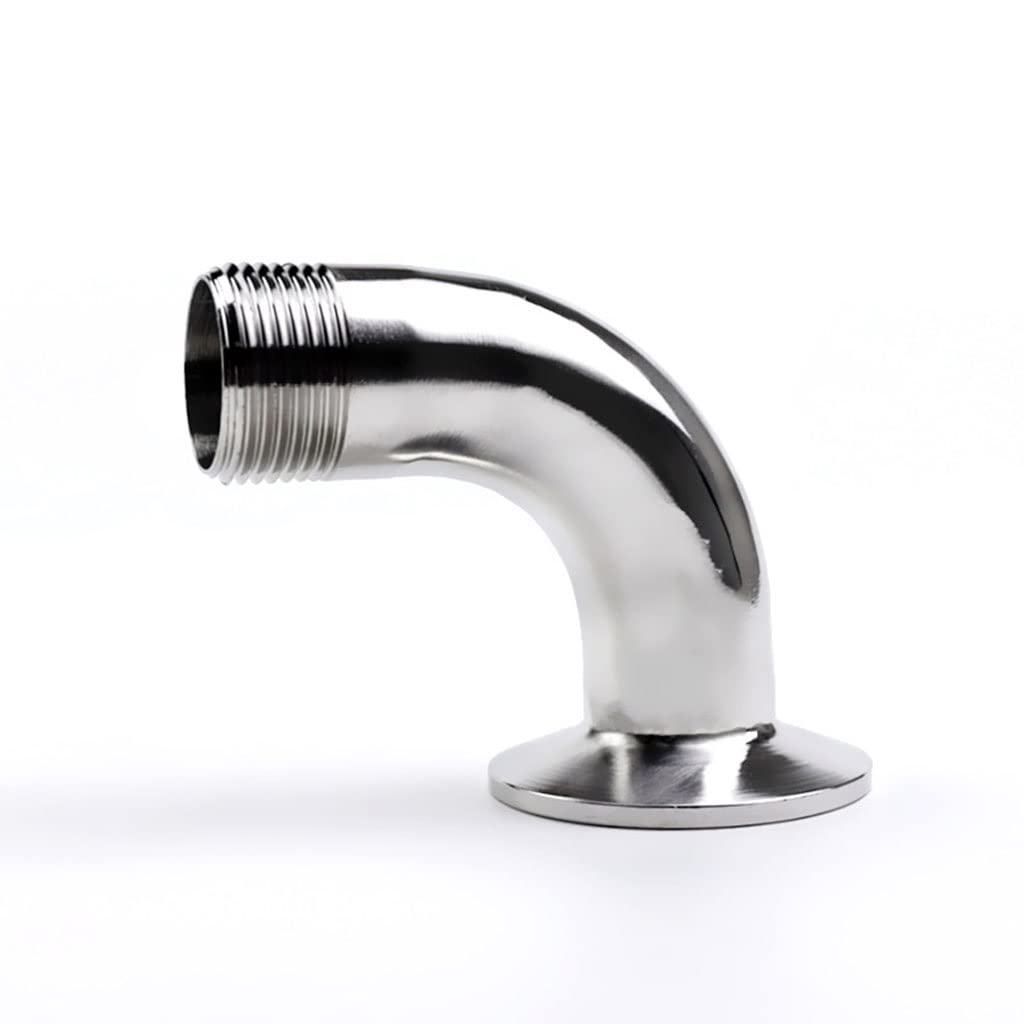 Refixamo Men's One Color Thread Pipe Fittings, 304 Stainless Steel Sanitary T Tri Clamp 90 Degree Elbow Homebrew Multisize(Dn40 X Clamp 64)