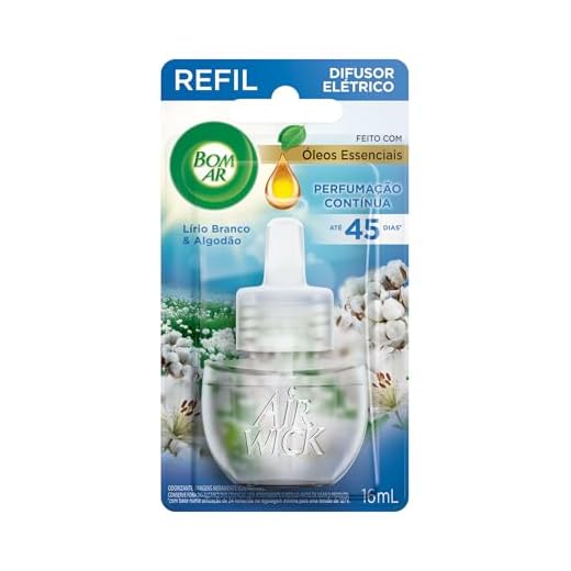 Refil para Difusor Elétrico Bom Ar Lirio Branco e Algodão 16ml