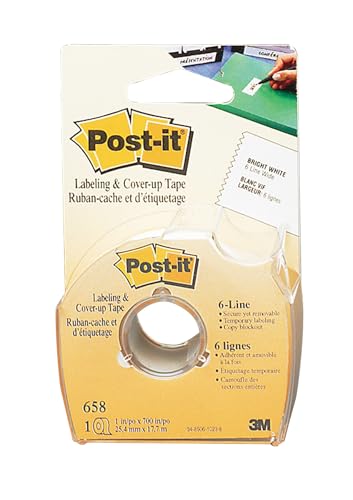 Post-it Labeling Tape, 2 in x 36 yds., 1 Roll, White (695)