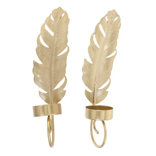 Hemobllo 2 Piezas Soporte de Pared para Velas de Hierro con Diseño de Dorada de Candelabros Colgantes Decorativos para Dormitorio y Salón Resistente y Elegante para Decoración Mural