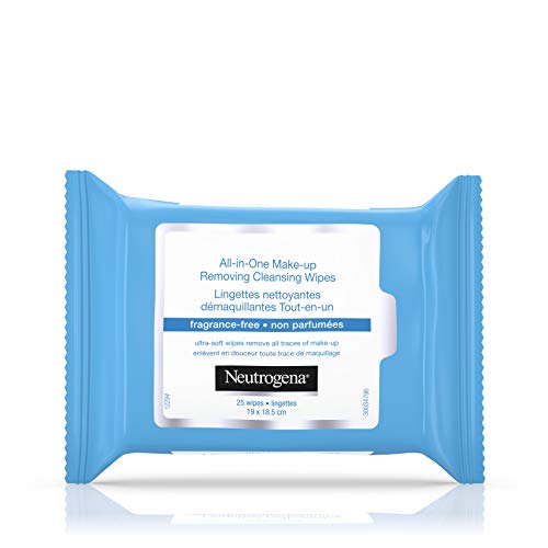 Neutrogena All in One Makeup Remover Cleansing Fragrance-Free Wipes - Alcohol-free, Sensitive Skin, Compostable, 25 wipes