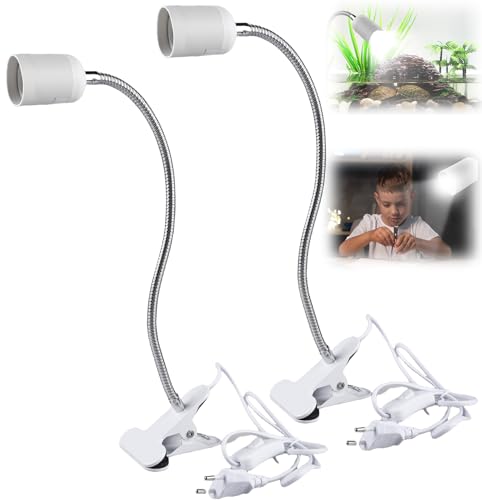 Vaileal 2 Stück E27 Klemmleuchte Schwanenhals