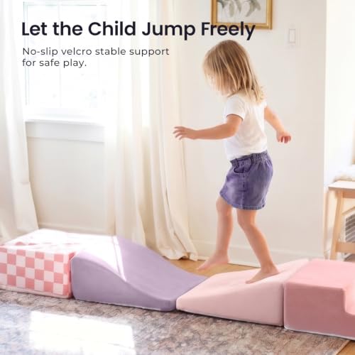Image of Tiny Land Soft Foam Climbing Blocks for Toddlers, 6-Piece Foam Blocks