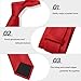 PenSee Men's Red Tie Set Solid Pure Color 3.15