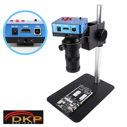 Image of DKP Medicams Microscope Sets HD 48MP 60F /S HDMI /USB Industrial Microscope Camera+130X C Mount Lens+56 LED Ring Light for Phone Chip Repair
