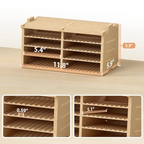 Image of Model Kit Tool Storage Rack, Making Organizer with MDF Material, Brush /Tweezers Storage, Craft Supplies Brush /Tool Holder for Tamiya and Gundam Tools, GK4