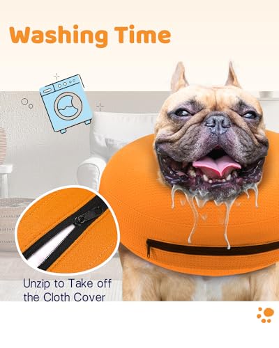 Image of Supet Inflatable Dog Cone Collar for Large Medium Small Dogs, Soft Cone Collar for Dogs Puppies Cats, E Collar Pet Cone Alternative After Surgery
