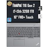 Lenovo ThinkPad T16 Gen 2 Business Laptop (16' FHD+ Touchscreen, Intel 10-Core i7-1355U, 32GB DDR5 RAM, 1TB SSD), Ethernet, Backlit, Fingerprint, FHD Webcam, 3-Yr Warranty, Win 11 Pro, Grey - 2024