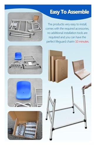 Silla de Salvavidas para Piscinas con 3 Escalones y Base Reforzada miniatura 6