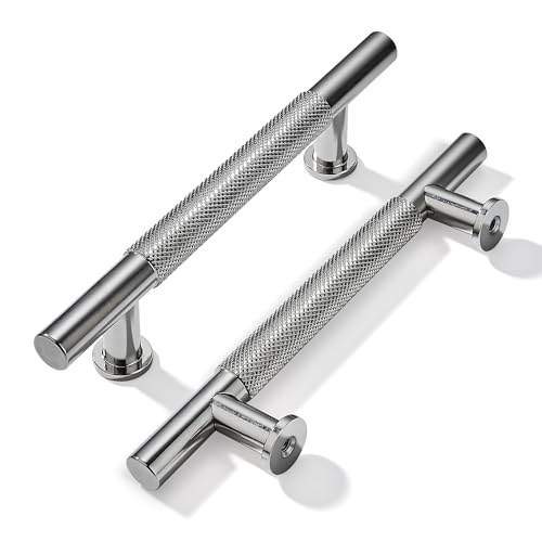 khtumeware 10 Pack 5 Inch(128mm) Drawer Handles Knurled Brushed Nickel Cabinet Pulls Drawer Pulls Kitchen Hardware Kitchen Handles for Cabinets Cupboard Handles