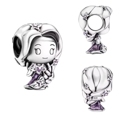 Charm in argento Sterling 925 Rapunzel, compatibile con ciondoli Pandora e molti altri bracciali con ciondoli., Pequeño, Argento, Argento