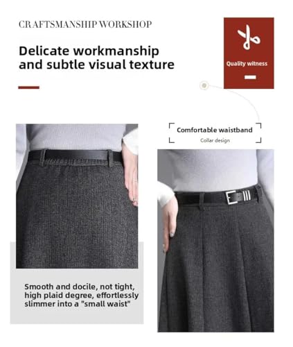 Women's Winter High Waist Hip Concealing Slimming Large Hem Mid-Length A- Line Skirt2