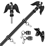 NQ 5 FT Flag Pole for Outside House with Eagle Topper, Stainless Steel Flag Pole with Flag Pole Holder, House Flag Pole Kit for Porch, Outdoor Flag Pole(Black)