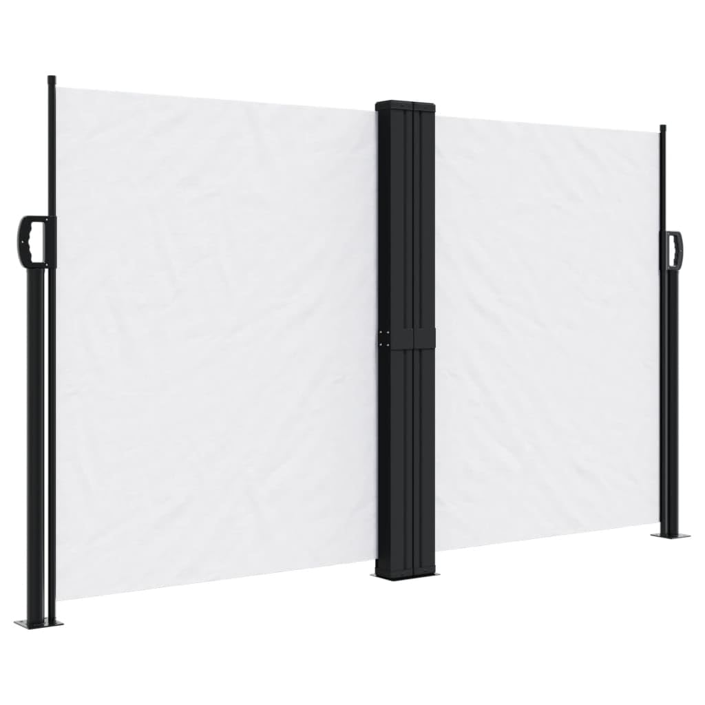 Auvent Latéral Rétractable Blanc 140x1200 cm Paravent Jardin