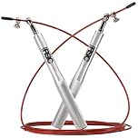 DISTOCK® Corda per Saltare Professionale Palestra 3,5m - Corda Crossfit Double Under - Nero o Argento (Grigia)