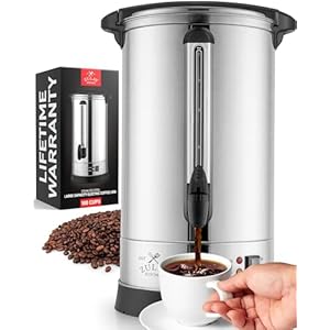 Zulay Commercial Coffee Urn – 100 Cup Fast Brew Stainless Steel Hot Beverage Dispenser – BPA-Free Commercial Coffee Maker – Hot Water Urn for Catering – Easy Two Way Dispensing – Hot Drink Dispenser
