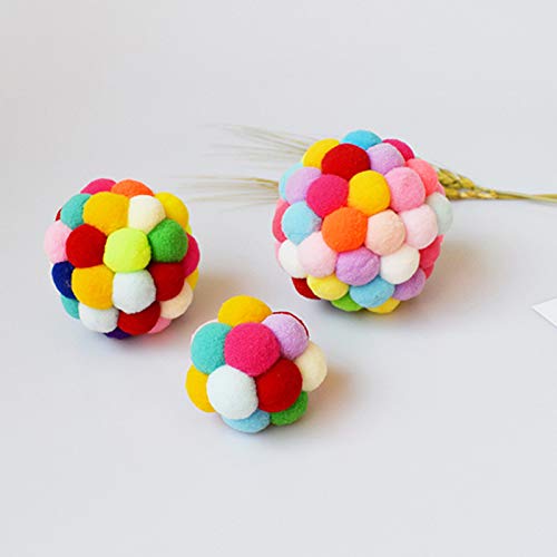 Brinquedos para bolas de gato,Brinquedos de bola de gato Brinquedos de pelúcia com sino colorido bon