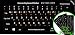 Korean- English Non Transparent Black Background Keyboard Computer Stickers