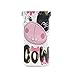 HUSSRITY Eyeglasses Case Funny Cute Cow Sunglasses Pouch Soft PU Leather Squeeze Top Eyeglass Holder Portable Glasses Case For Women Men