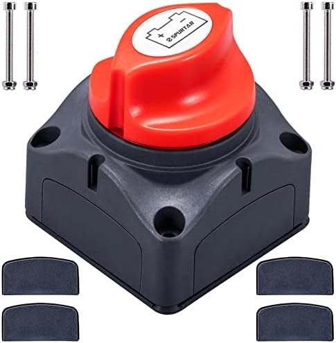 Marine Boat Battery Disconnect Switch, 12V 24V 48V Master Battery Disconnect Isolator Power Cut for RV ATV UTV Car Vehicle Boat (On/Off)