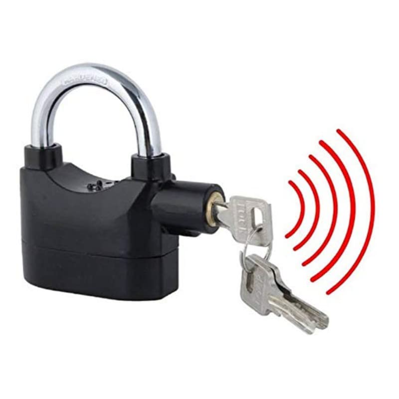 Rambot Security Alarm Lock System | Waterproof Black Anti-Theft Siren 110DBA Alarm Anti potong Padlock for Universal Use | Bicycle| Bike | Door Window | Battery Thickened Shackle Lock
