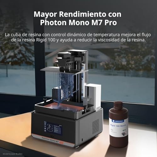 Resina ANYCUBIC Rigid 100 - Alta resistencia a altas temperaturas, aguanta hasta 100℃ sin deformarse, Gris 1000g. - Fernando Cortés