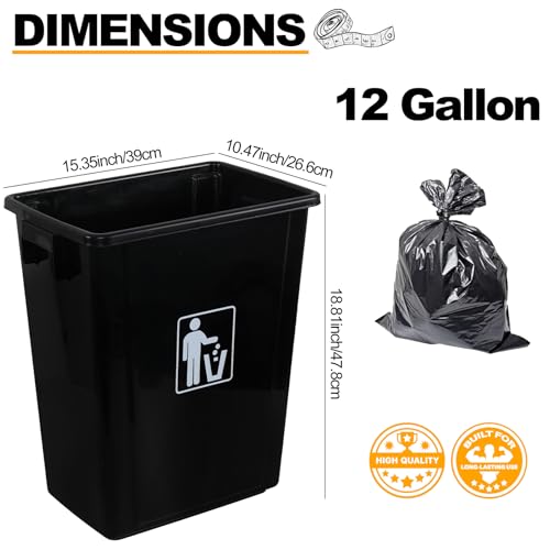 Caneca de basura rectangular de plástico 12 galones 4 unidades miniatura 2
