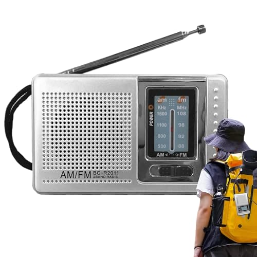Radio de viaje portátil AM/FM estéreo con batería para emergencias y supervivencia exterior