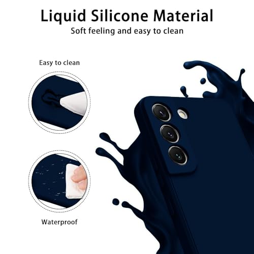 Image of Back Cover for Samsung Galaxy S22 5G | Full Camera Protection | Premium Liquid Silicon Case | Flexible Bumper Case for Samsung Galaxy S22 5G (Dark Blue)