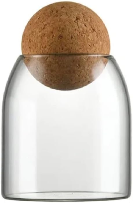 KRAFTSTORIES Glass Terrarium with Airtight Wood Lid (Ball Cork) | Closed Terrarium Planter | Clear Glass Bottle Jar Container | Set of 3 | Moss Terrarium Jar (500ml / 16.9oz)