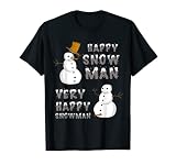 Bonhomme de neige heureux – Bonhomme de neige très heureux | Amusant T-Shirt