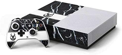 Skinit Decal Gaming Skin Compatible with Xbox One S Console and Controller Bundle - Officially Licensed NBA Milwaukee Bucks Marble Design