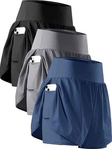 CADMUS 2 in 1 Women's 5'' Workout Athletic Gym Running Shorts for Women Phone Pockets