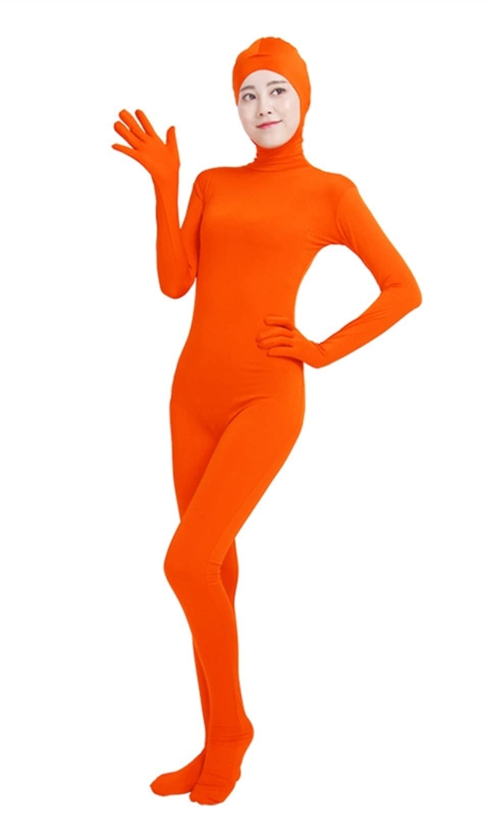 Lifup Unisex Ganzkörperanzug mit Füßen Catsuit Gesicht Offene Unitard Anzug Suit Kostüm